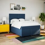 vidaXL Sommier à lattes de lit avec matelas Bleu 160x200 cm Tissu