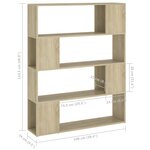 vidaXL Bibliothèque/Séparateur de pièce Chêne sonoma 100x24x124 cm
