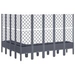 vidaXL Jardinière avec treillis gris 200x160x142 cm PP