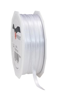 Satin double face 50-m-rouleau 3 mm blanc