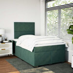 vidaXL Sommier à lattes de lit avec matelas vert foncé 120x190 cm