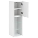 vidaXL Meuble TV avec lumières LED blanc 30 5x30x102 cm