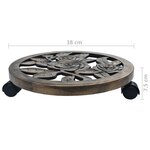 vidaXL Chariots pour plantes 6 Pièces Bronze 38 cm Plastique