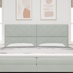 vidaXL Tête de lit LED gris clair Ensemble de 3 Gris clair