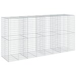 vidaXL Panier gabion avec couvercle 400x100x200 cm fer galvanisé