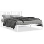 vidaXL Cadre de lit métal sans matelas et tête de lit blanc 120x200 cm