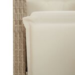 vidaXL Ensemble à manger de jardin et coussins 7 Pièces beige poly rotin