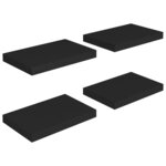 vidaXL Étagères murales flottantes 4 Pièces noir 40x23x3 8 cm MDF