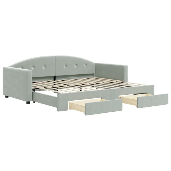 vidaXL Lit de jour avec gigogne et tiroirs sans matelas 90x200 cm