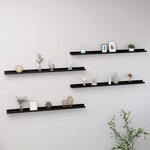 vidaXL Étagères murales 4 Pièces Noir 115x9x3 cm
