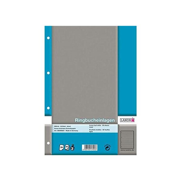 Pqt de 50 Feuillets mobiles PRO TERRA 70g A4 ligné perforé LANDRÉ
