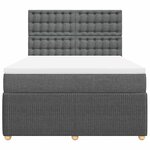 vidaXL Sommier à lattes de lit avec matelas Gris foncé 140x190cm Tissu