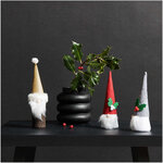 Lutin de Noël doré en tronc d'arbre 18 cm