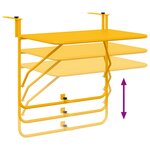 vidaXL Table suspendue pliante en acier jaune 60x40 cm
