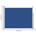 vidaXL Auvent latéral rétractable de patio 100x500 cm Bleu