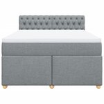 vidaXL Sommier à lattes de lit avec matelas Gris clair 160x200cm Tissu