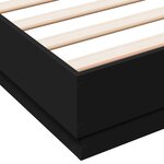 vidaXL Cadre de lit avec LED sans matelas noir 160x200 cm