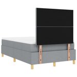 vidaXL Lit à ressorts avec matelas gris clair petit double tissu