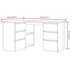 vidaXL Bureau d'angle Sonoma gris 145x100x76 cm Bois d'ingénierie