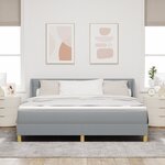 Lit à ressorts vidaXL avec matelas gris clair 180x200 cm en tissu