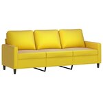 vidaXL Ensemble de canapés 3 Pièces avec coussins Jaune Velours