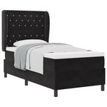Somier avec Matelas vidaXL Noir 90x190 cm Velours