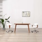 vidaXL Chaises pivotantes à manger lot de 2 bois courbé et similicuir