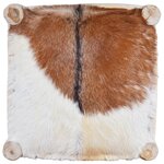 vidaXL Tabouret de bar Cuir de chèvre véritable et bois de teck massif