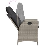vidaXL Ensemble à manger de jardin et coussins 7 Pièces gris clair rotin