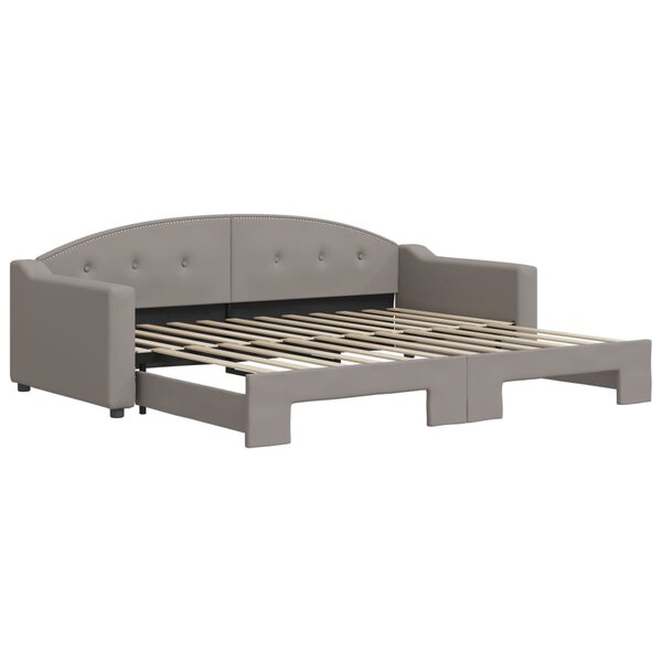 vidaXL Lit de jour avec lit gigogne taupe 90x200 cm tissu