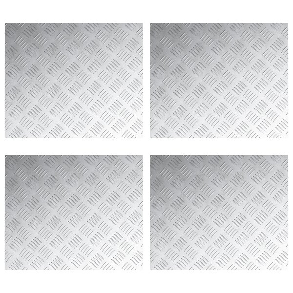 vidaXL Plaques antidérapantes en aluminium à motif losange - 4 pièces - 60x50 cm
