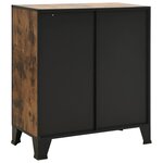 vidaXL Armoires de rangement 2 Pièces Marron 72x36x82 cm Métal et MDF