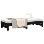 vidaXL Lit coulissant sans matelas noir 2x(100x200) cm