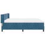 vidaXL Lit à ressort avec matelas bleu foncé 200x200 cm en velours