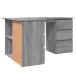 Bureau table poste de travail meuble d'ordinateur informatique étude d'angle sonoma 145 x 100 x 76 cm bois d'ingénierie gris 02_0023695