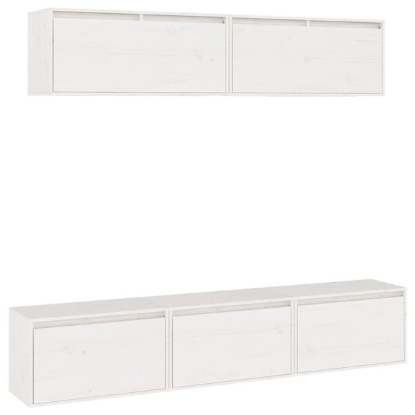 vidaXL Meubles TV 5 Pièces Blanc Bois massif de pin