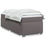 vidaXL Sommier à lattes de lit avec matelas Gris 80x200 cm Similicuir