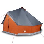 vidaXL Tente familiale tipi 12 personnes gris et orange imperméable