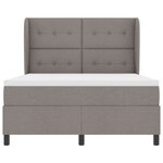 Lit box spring vidaXL avec matelas en taupe 140x200 cm tissu