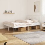 vidaXL Cadre de lit métal sans matelas et tête de lit blanc 140x200 cm