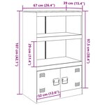 vidaXL Buffet noir 67x39x107 cm acier