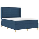 vidaXL Lit à ressort avec matelas Bleu 140x190 cm Tissu