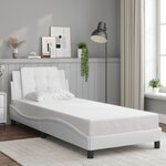 vidaXL Cadre de lit sans matelas blanc 100x200 cm similicuir