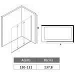 vidaXL Cabine de douche pliable 3 panneaux ESG 130x138 cm