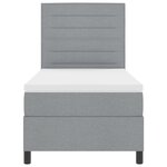 vidaXL Lit à sommier avec matelas Gris clair 90x200 cm Tissu