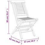 vidaXL Chaises de jardin pliantes lot de 4 47x63x90cm bois massif teck