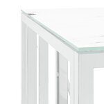 vidaXL Table basse argenté 50x50x50 cm acier inoxydable et verre