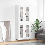 vidaXL Buffet haut Blanc 69 5x34x180 cm Bois d'ingénierie
