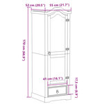 vidaXL Garde-robe Corona 55x52x170 cm bois de pin massif