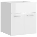 vidaXL Ensemble de meubles de salle de bain Blanc brillant Aggloméré